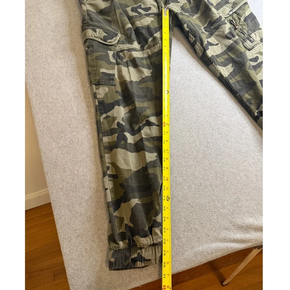 Ecko Unltd Mens Camo Cargo Jogger Pants Green Camouflage Drawstring Size L